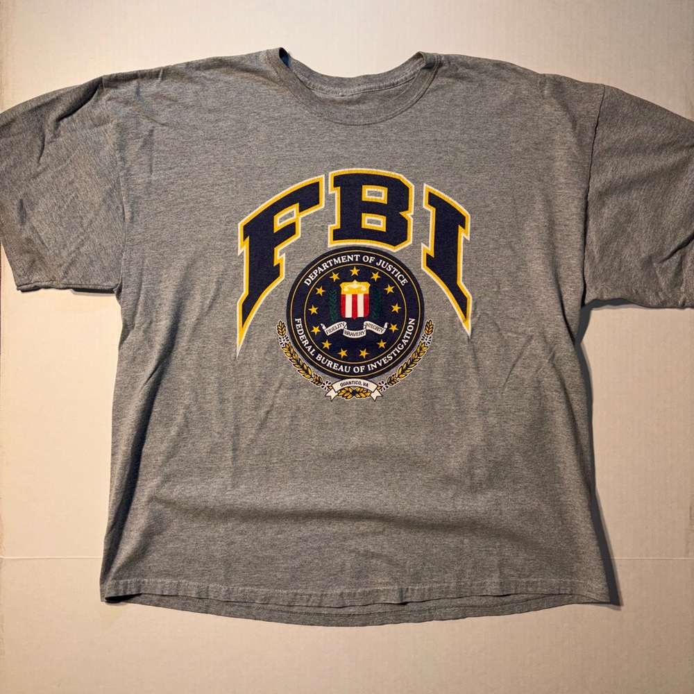 Vtg FBI Department Of Justice Virginia Crest Logo 90’s T-shirt XXL